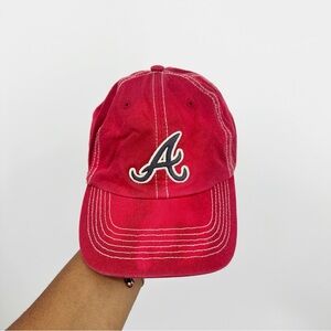 Atlanta Braves Custom Bleach Splatter Dad Hat OS Embroidered Football